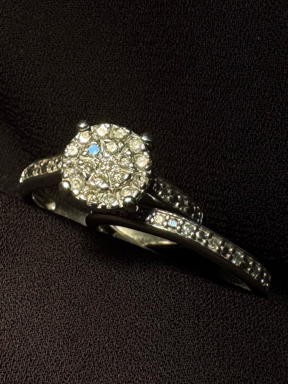 Diamond Pave Halo Bridal Ring Set